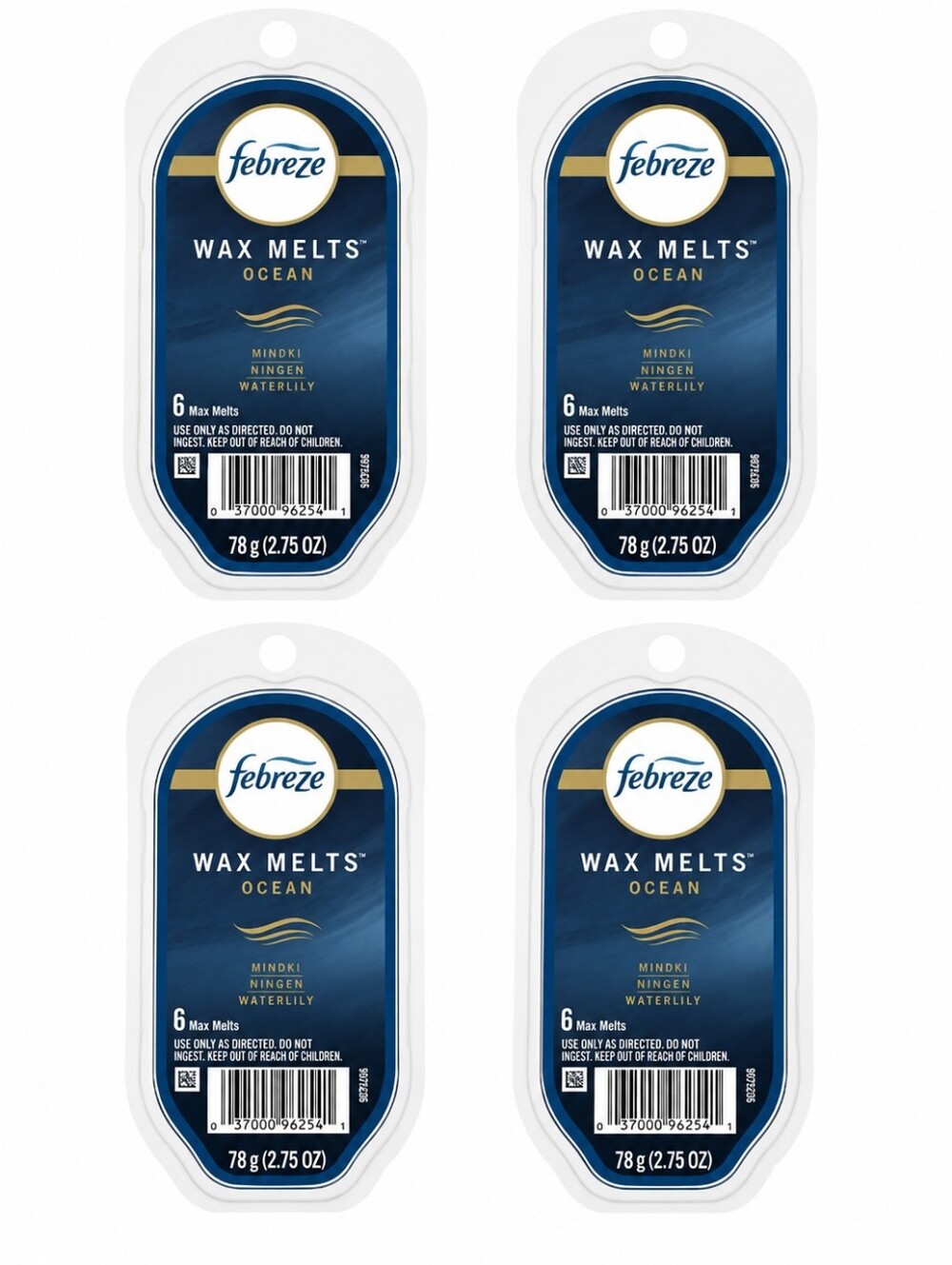 LOT 4  FEBREZE Wax Melts Packs 2.75 oz OCEAN